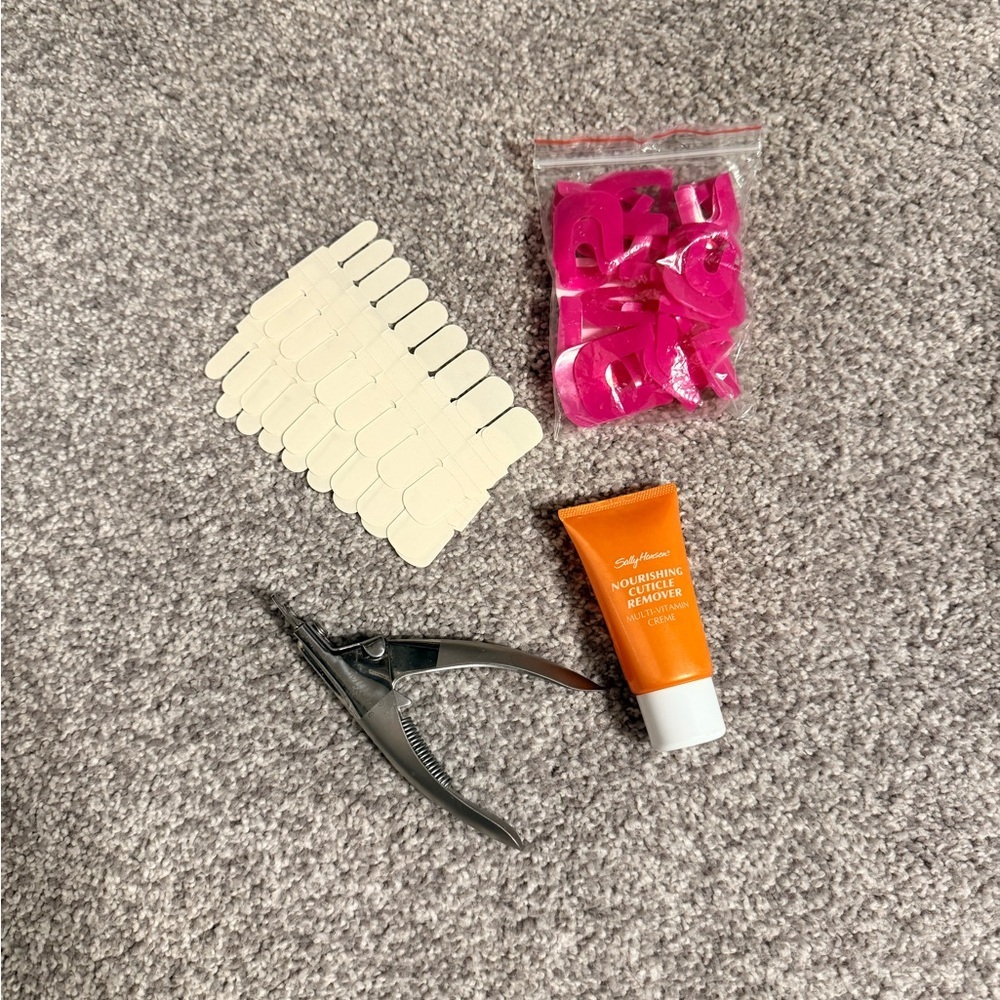 Nail Care Bundle, Polish edge guards, cuticle remover, acrylic nail tip cutter